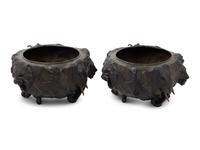 A Pair of Bronze Jardinières