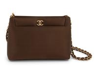 Chanel Brown Satin Evening Bag, 2000-02