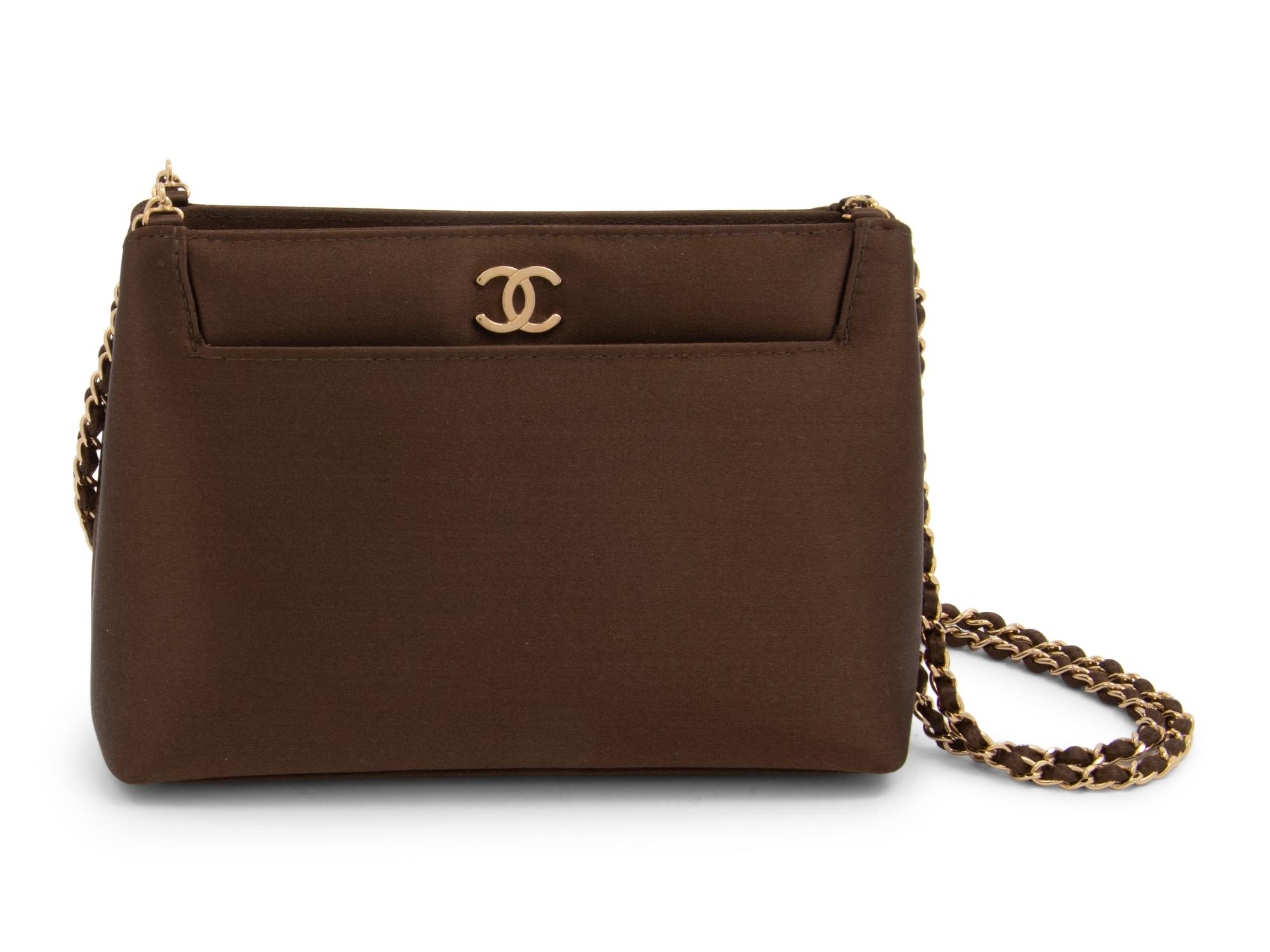 Chanel Brown Satin Evening Bag, 2000-02