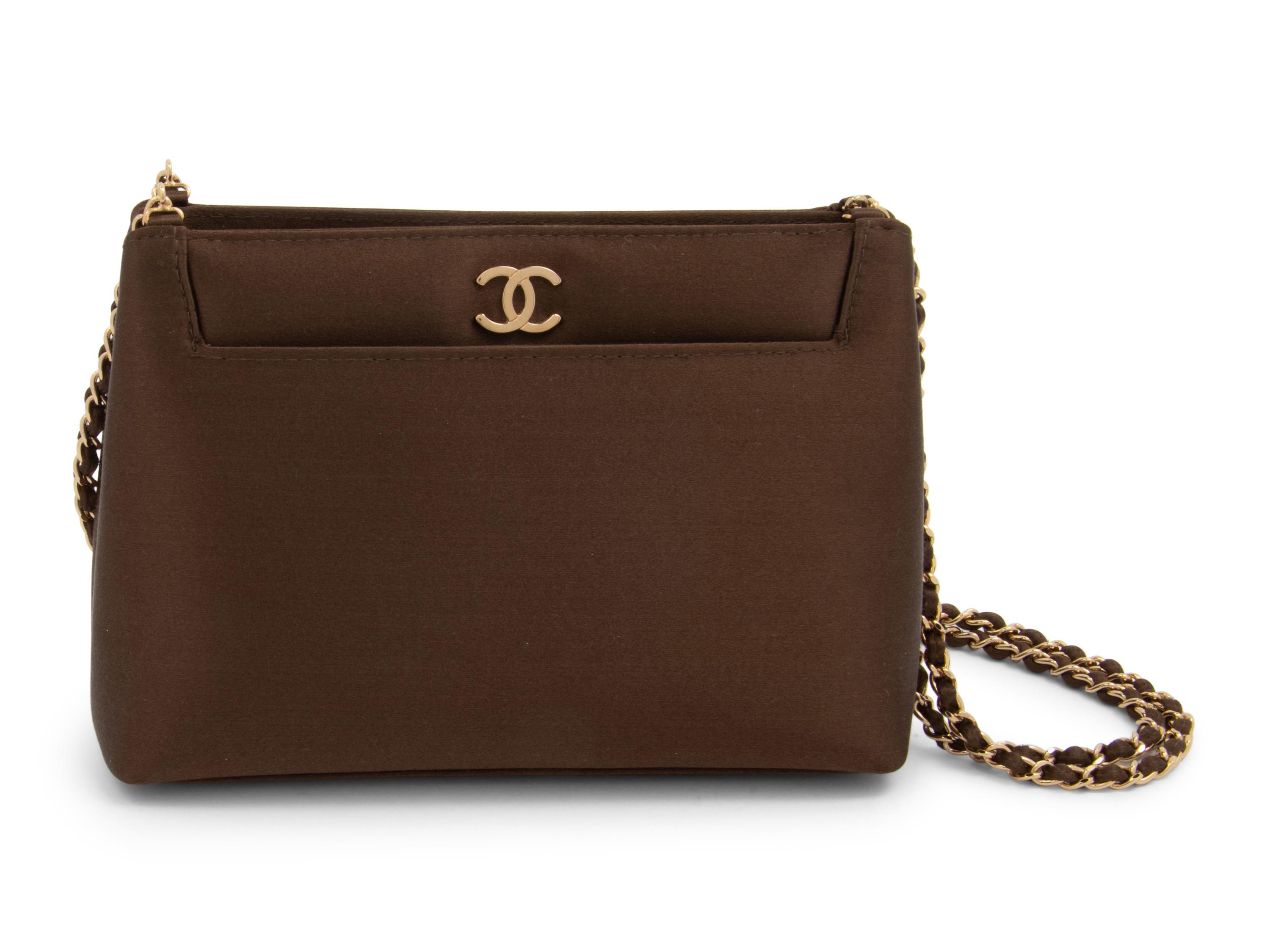 Chanel Brown Satin Evening Bag, 2000-02