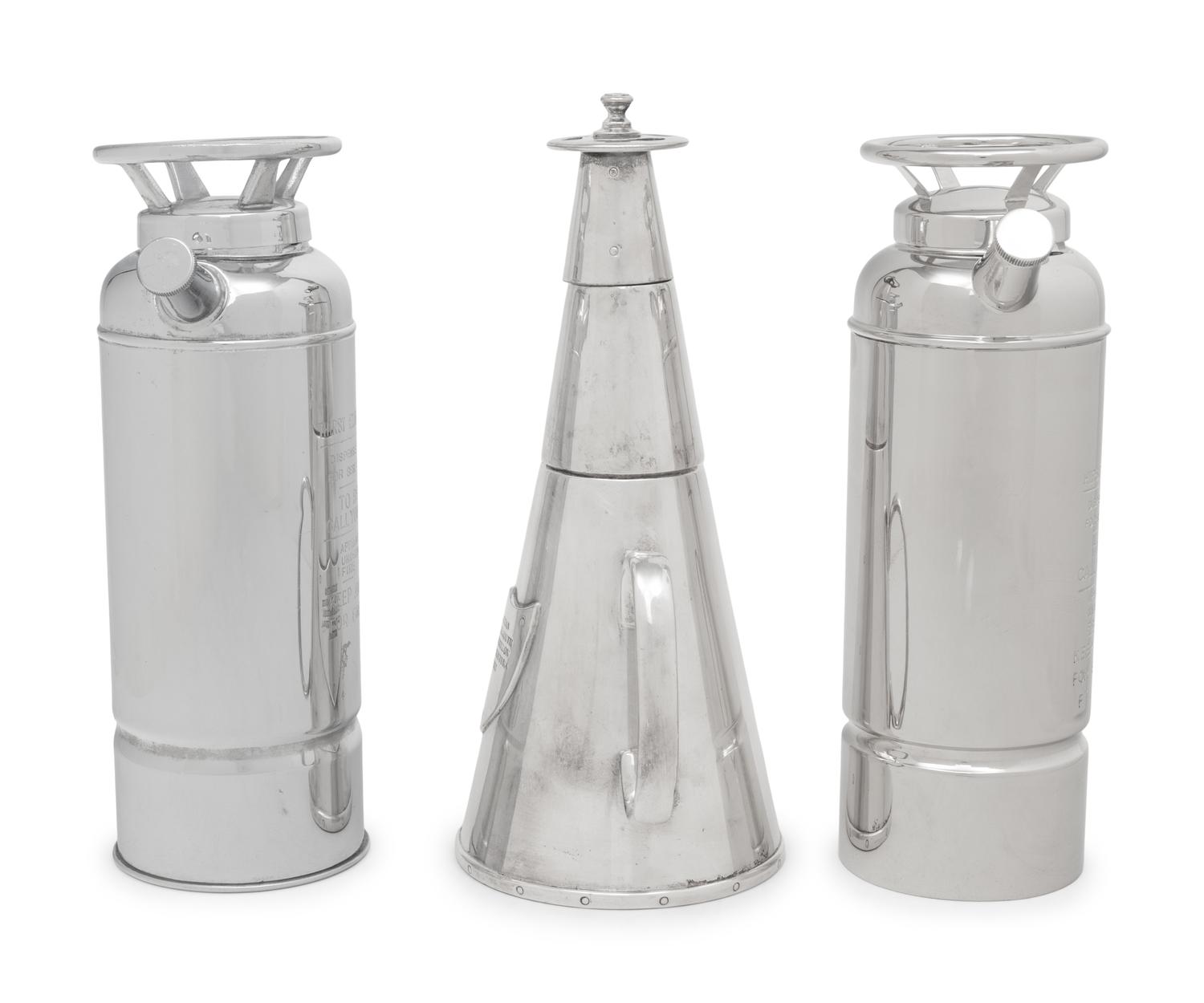 Three "Thirst Extinguisher" Cocktail Shakers