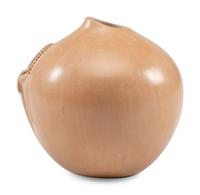 Buff Pottery Jar, with Corn Relief
