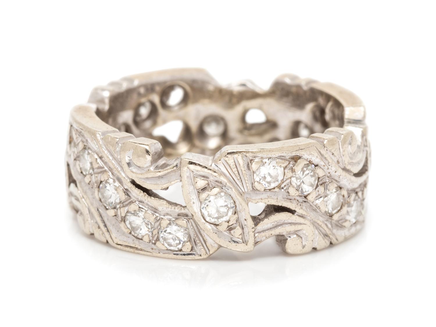 A White Gold and Diamond Ring,