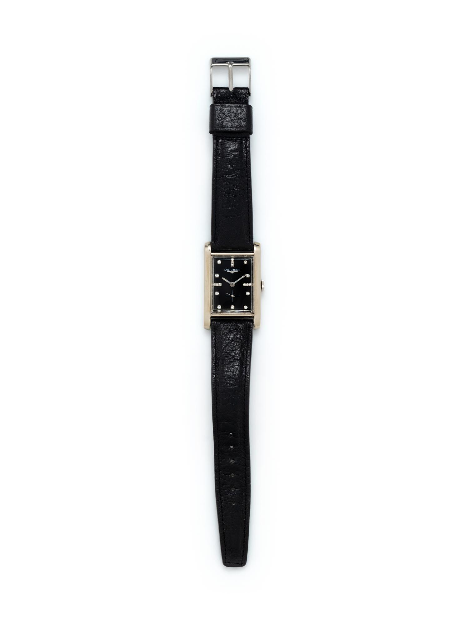 LONGINES, 14K WHITE GOLD AND DIAMOND WATCH