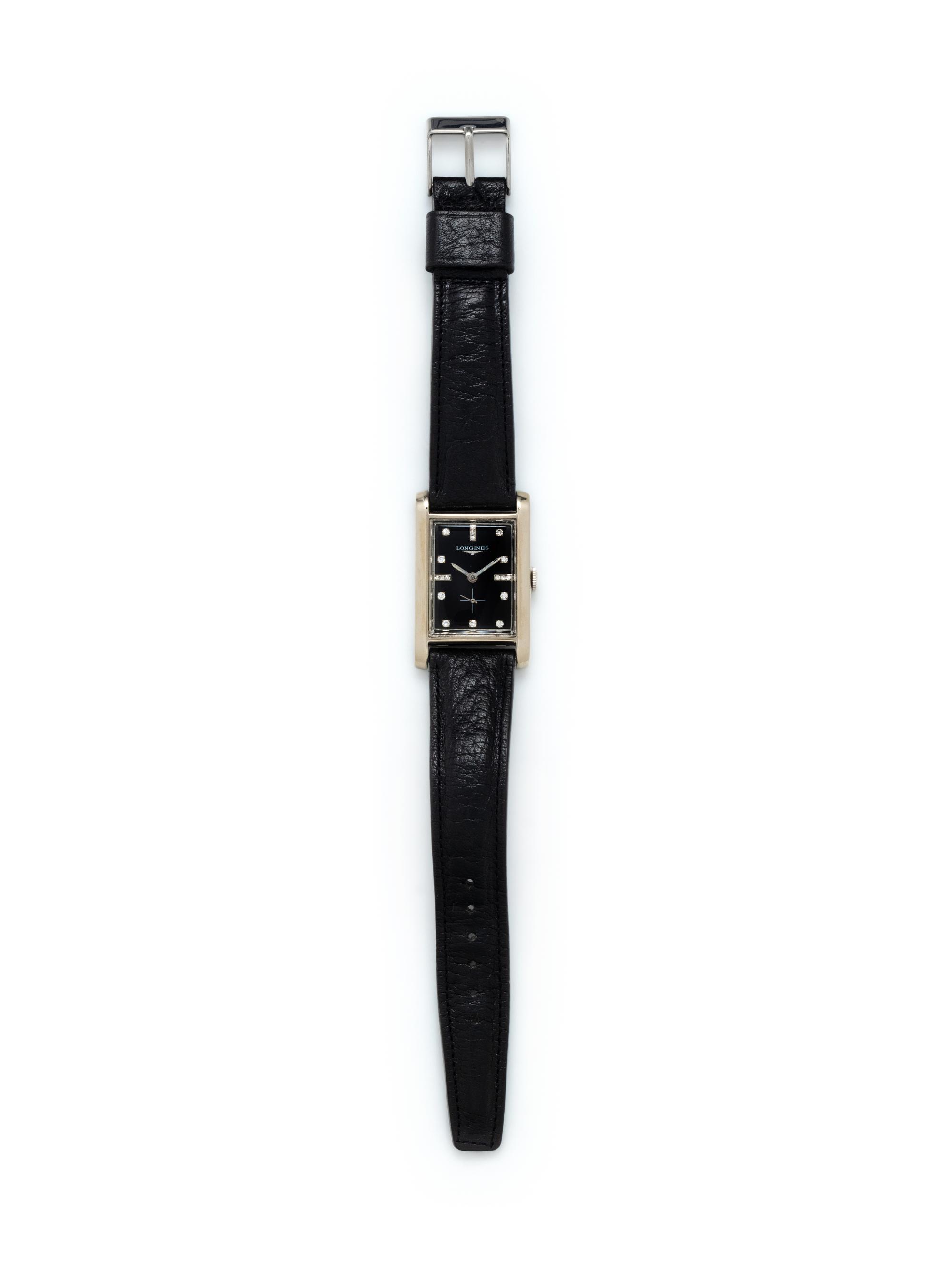 LONGINES, 14K WHITE GOLD AND DIAMOND WATCH
