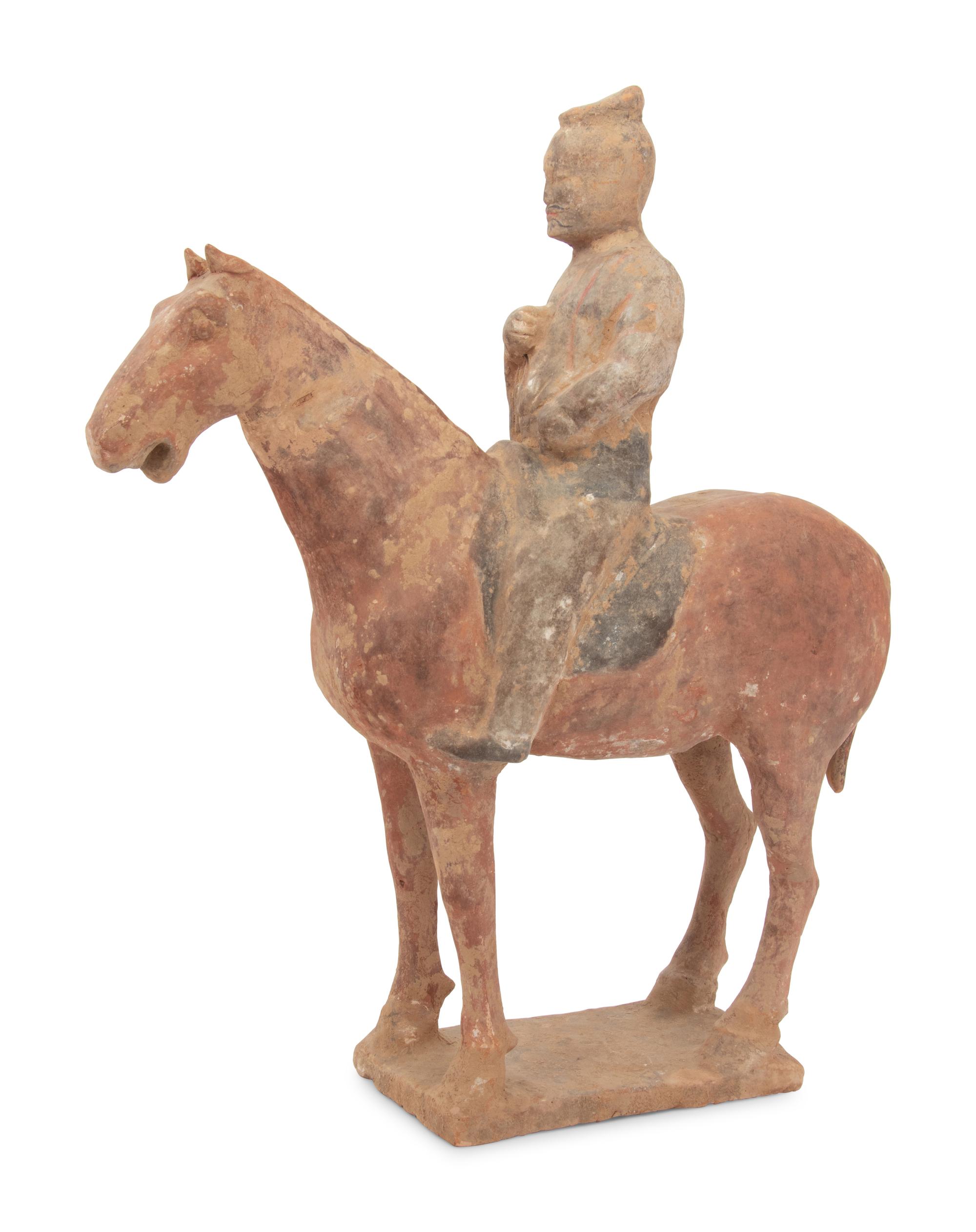 A Chinese Pottery Equestrian Figure
