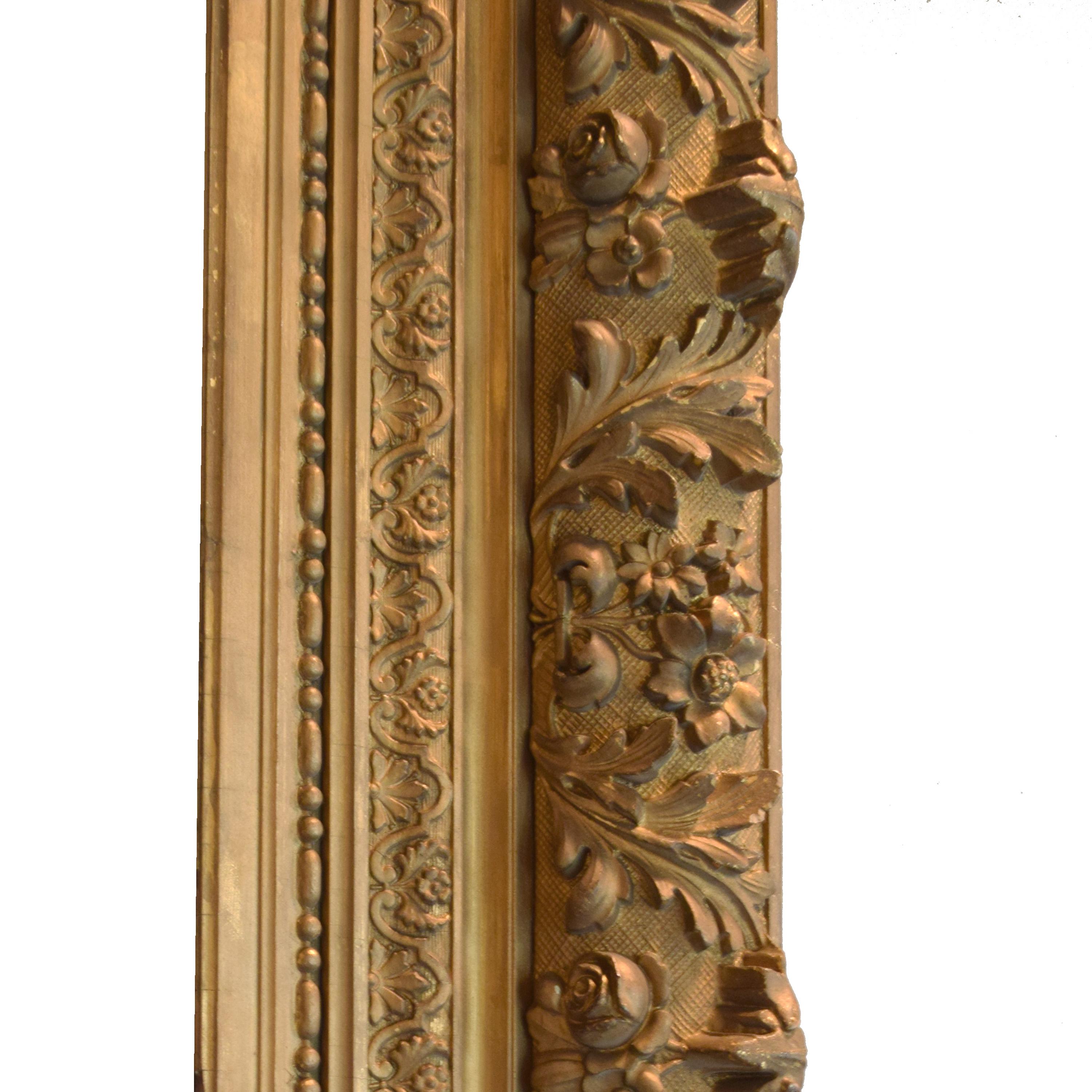 A Large Carved Giltwood Frame 49" W x 5.5" D x 87" H — United States, Circa 1890