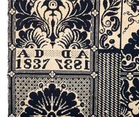 A Blue and White Jacquard Woven Liberty Coverlet