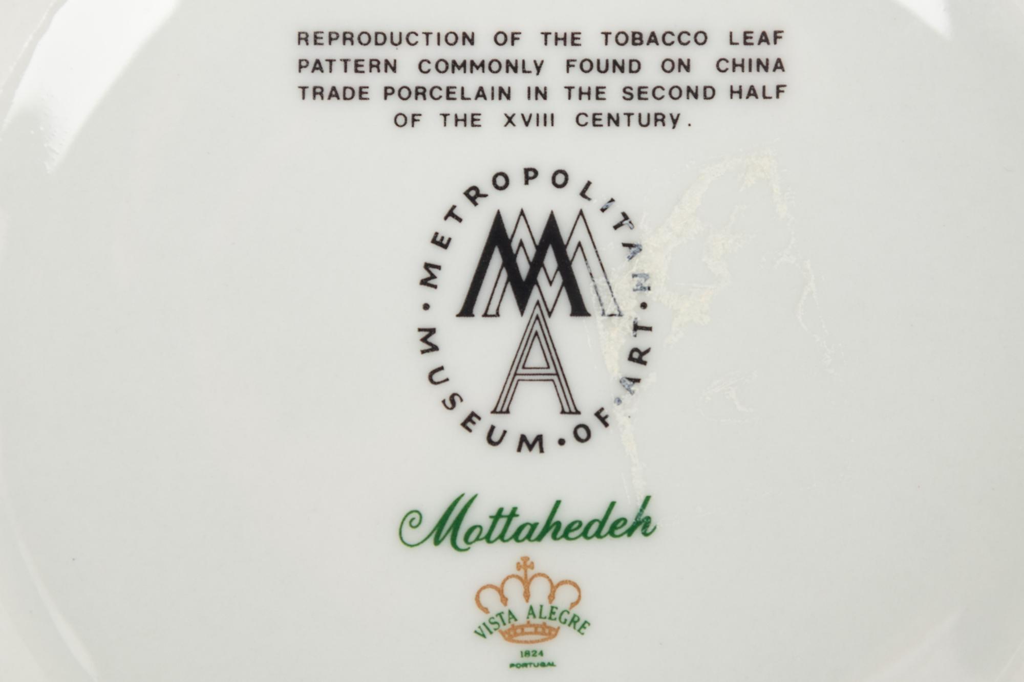 Two Mottahedeh "Tobacco Leaf" Porcelain Articles
