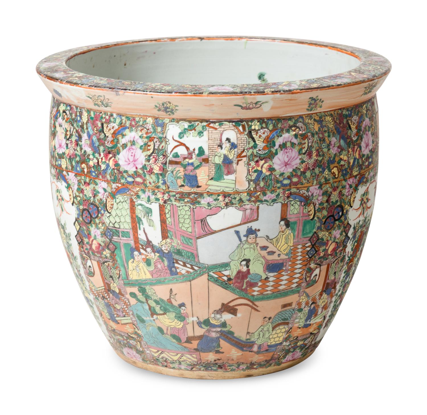 A Rose Medallion Porcelain Jardinière