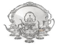 An American Silver Tea and Coffee Service, Reed and Barton, Taunton, MA, Francis I pattern, comprising a tea pot, a coffee pot, a kettl