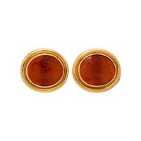 ELIZABETH LOCKE, INTAGLIO AND CULTURED PEARL CONVERTIBLE EARCLIPS