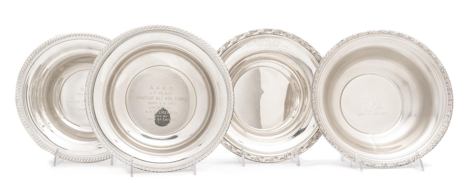 Four American Silver Presentation Bowls, Various Makers, comprising examples by Baldwin & Miller Inc., Reed & Barton, Alvin Manufacturi