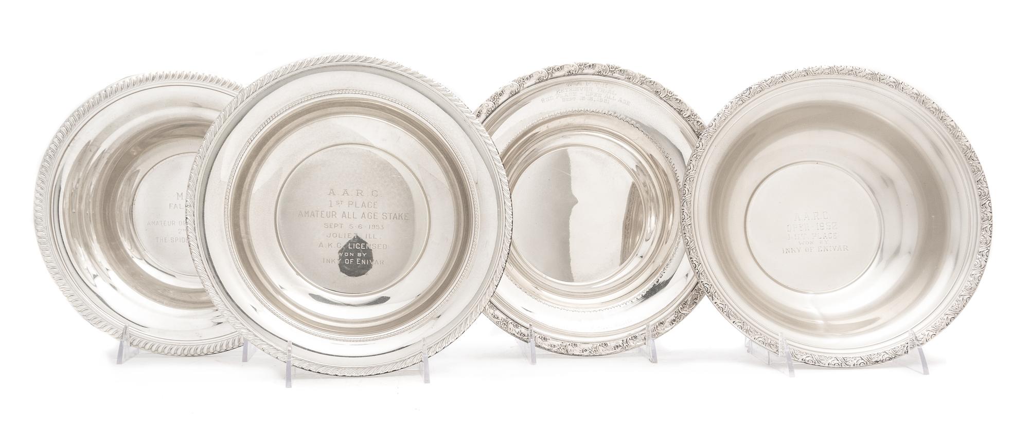 Four American Silver Presentation Bowls, Various Makers, comprising examples by Baldwin & Miller Inc., Reed & Barton, Alvin Manufacturi