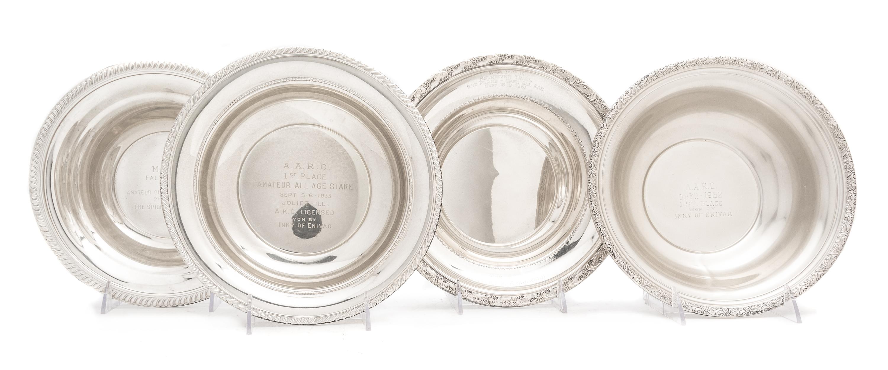 Four American Silver Presentation Bowls, Various Makers, comprising examples by Baldwin & Miller Inc., Reed & Barton, Alvin Manufacturi