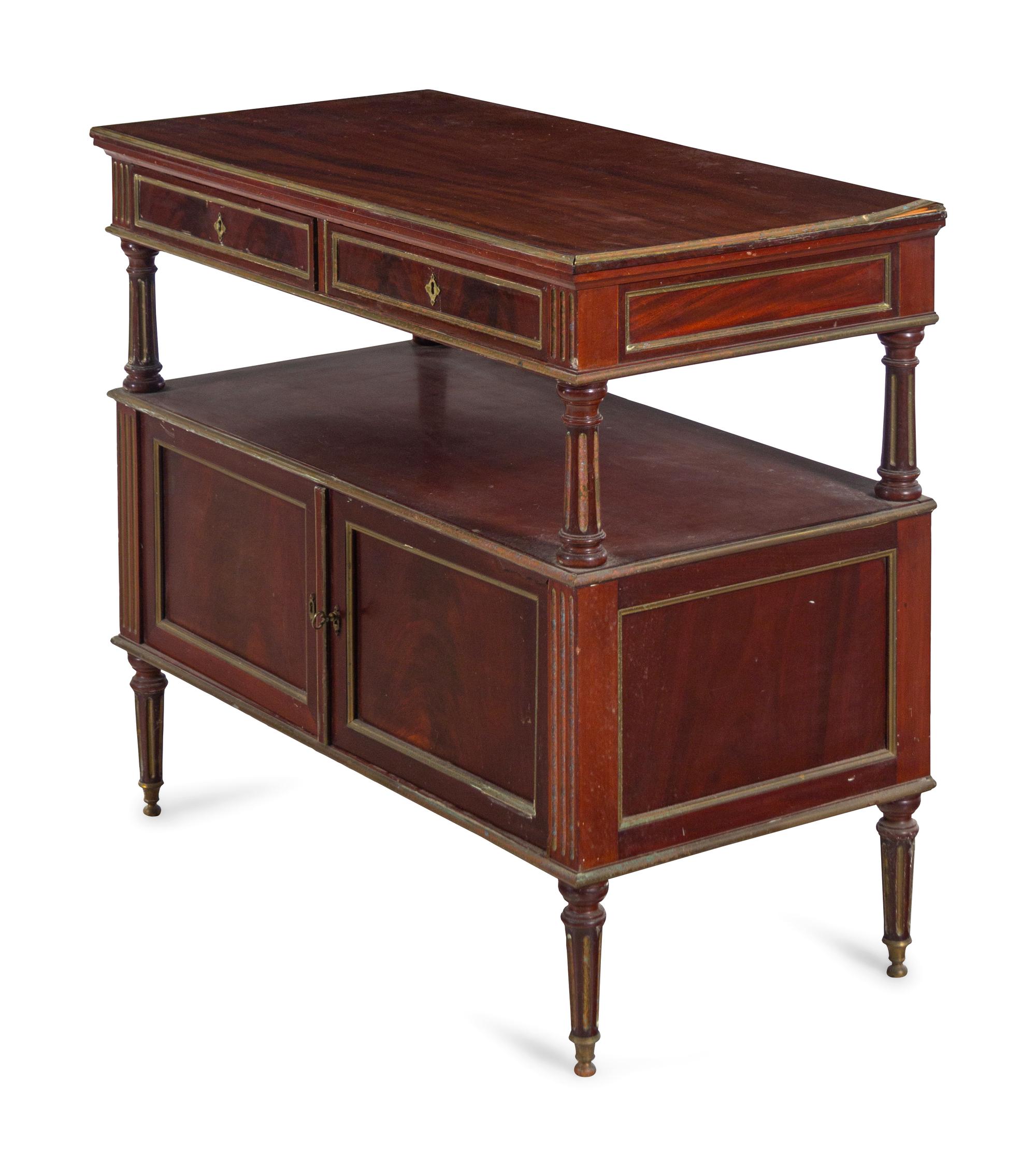 An Empire Style Brass Banded Mahogany Server