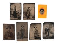 [WESTERN AMERICANA]. 11 tintypes of cowboys and gunslingers.