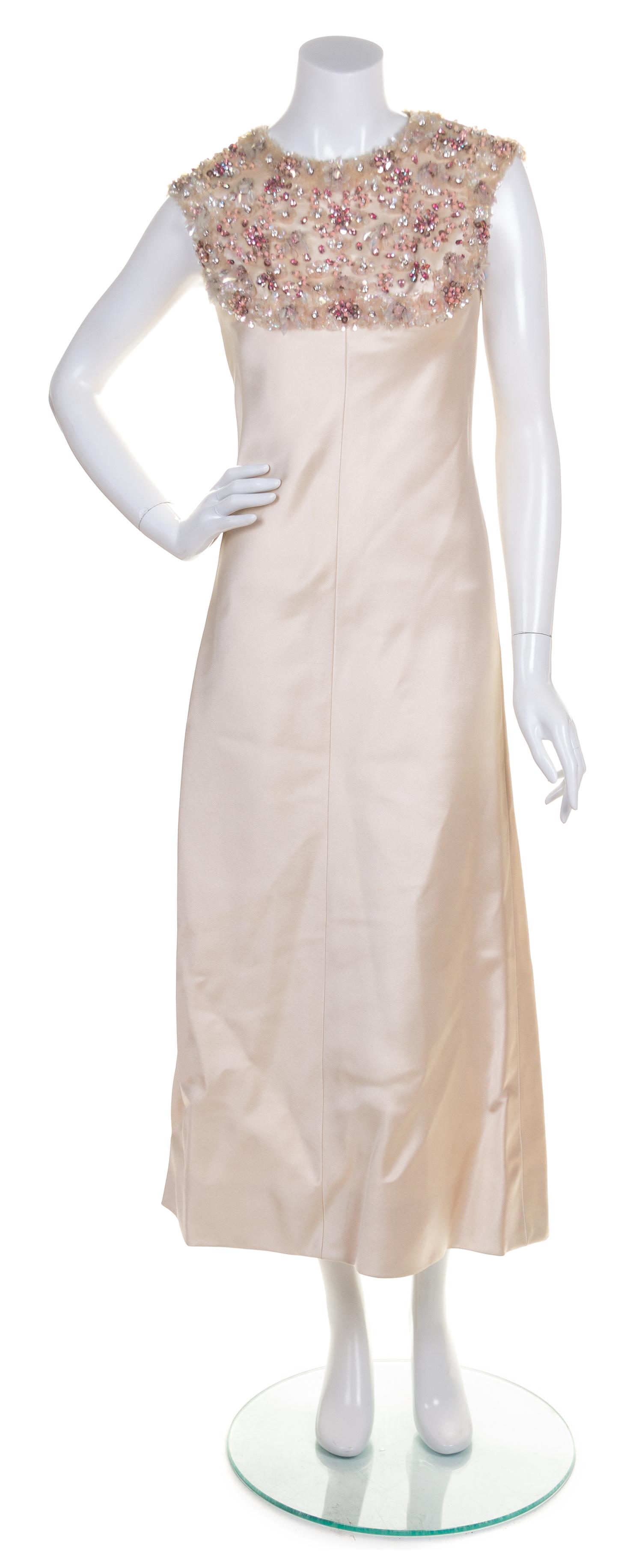 A Sarmi Cream Silk Evening Dress,