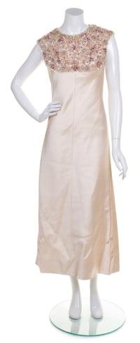 A Sarmi Cream Silk Evening Dress,