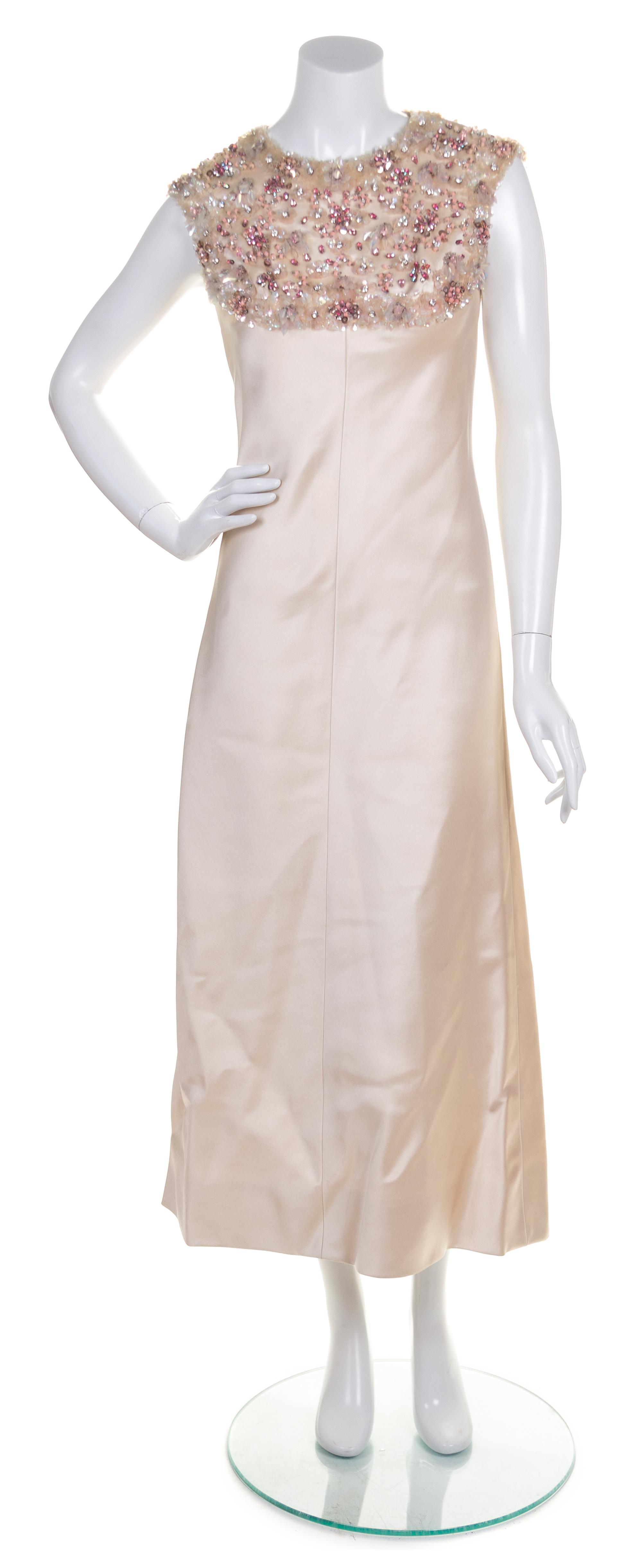 A Sarmi Cream Silk Evening Dress,