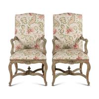 A Pair of Régence Style Painted Fauteuils