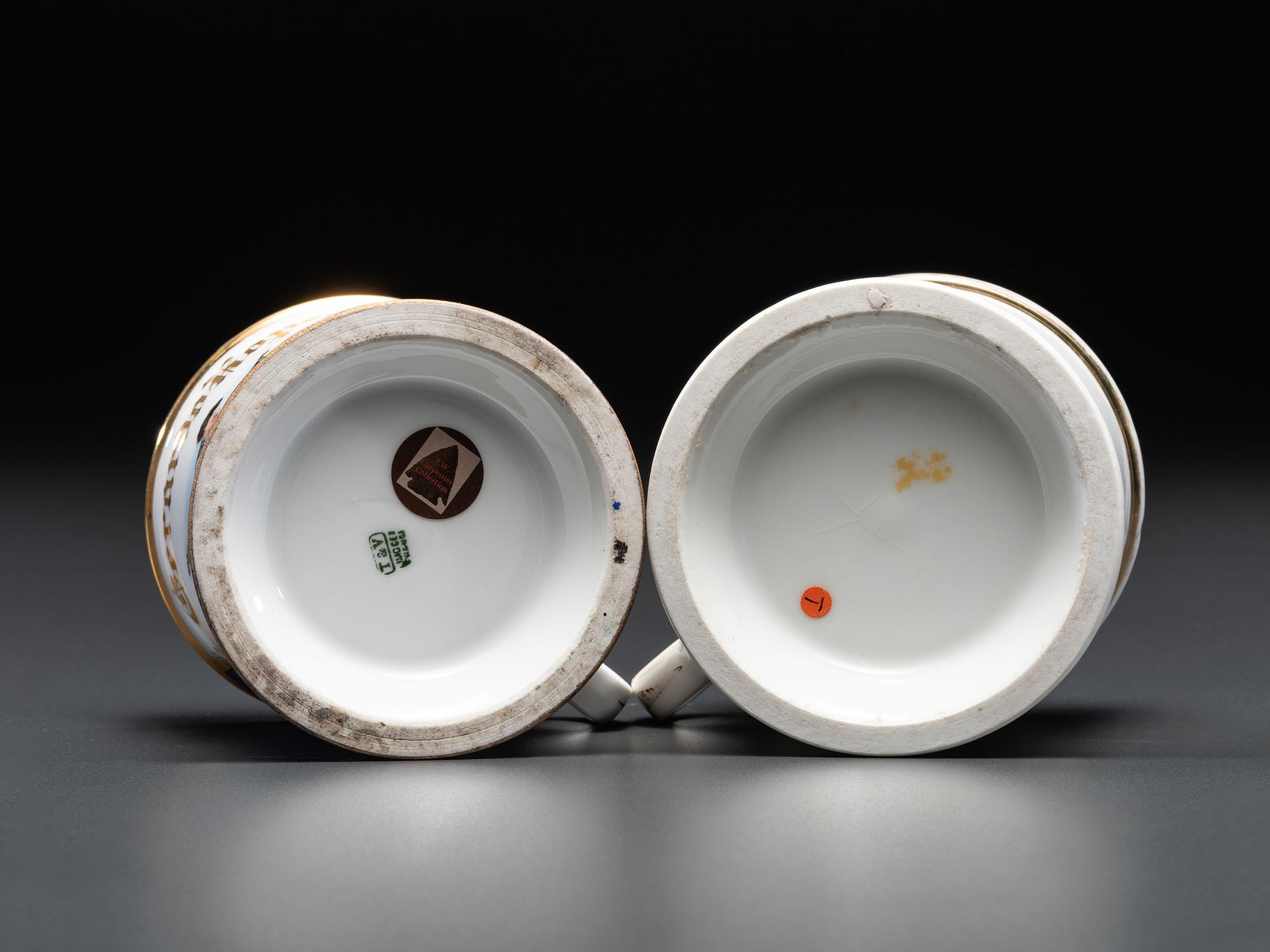 Two Tradesman's Porcelain Occupational Shaving Mugs