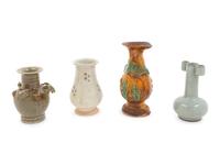 Four Chinese Stoneware and Porcelain Vases