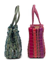 Two Nancy Gonzalez Woven Exotic Skin Totes