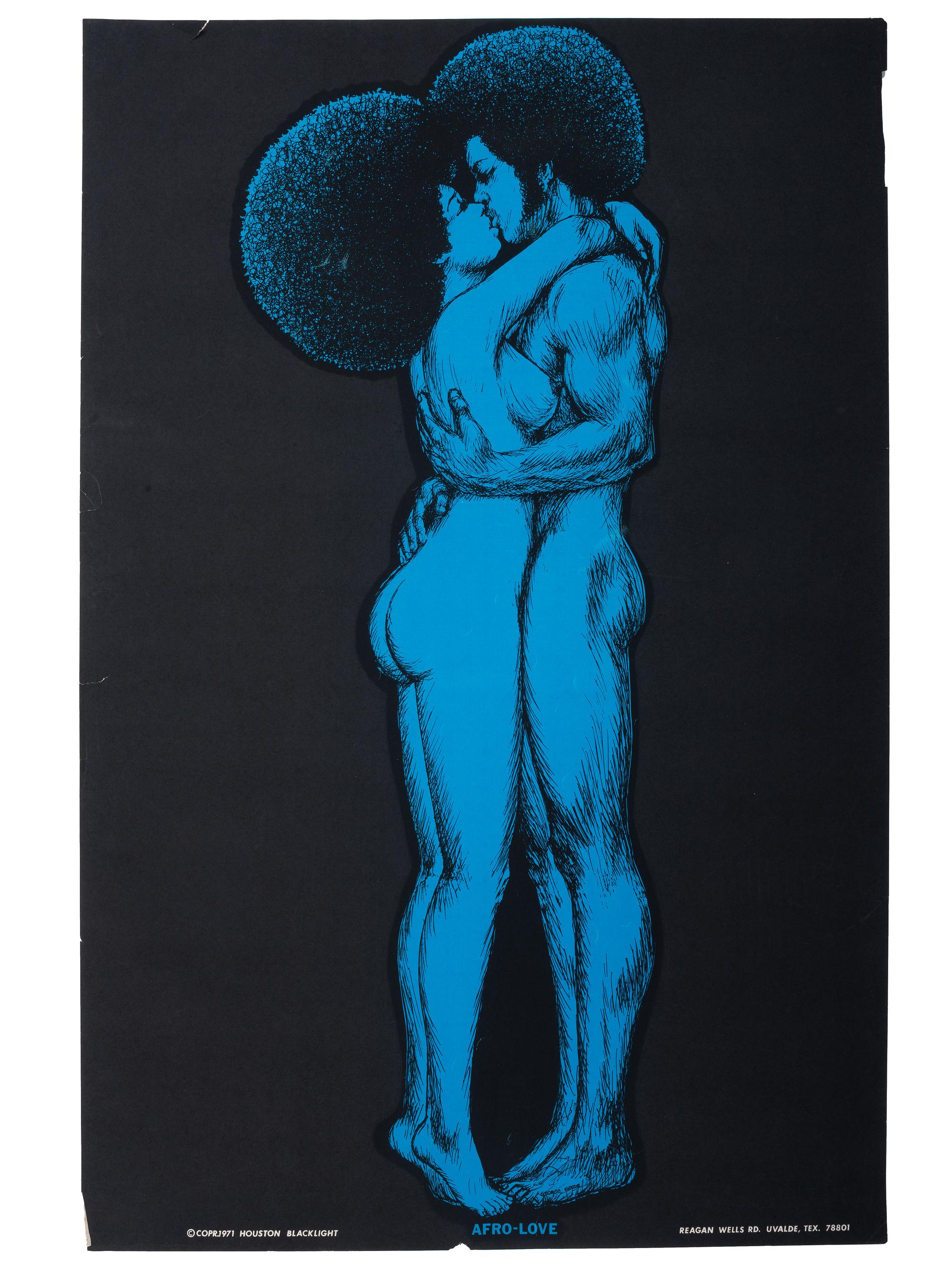 [BLACK POWER]. A group of 7 Black Power blacklight/Day-Glo posters including a velvet example.