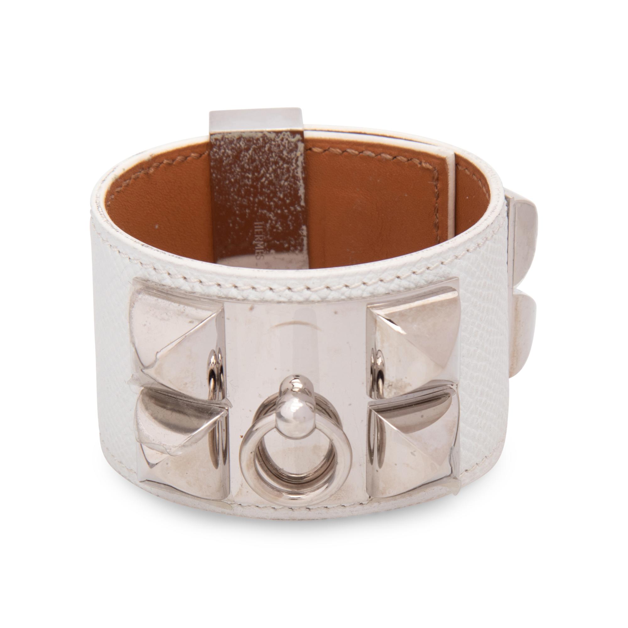 White Hermès Collier De Chien Bracelet
