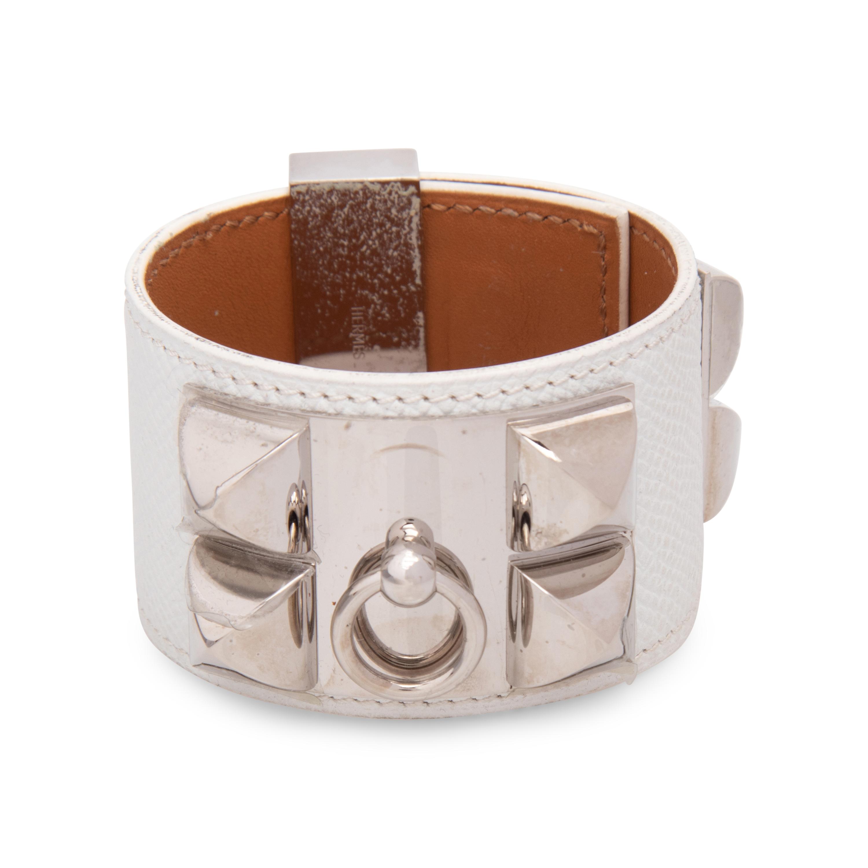 White Hermès Collier De Chien Bracelet