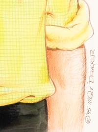 (Cartoon Art) DRUCKER, Mort (1929-2020). Original caricature painting of BILL ZWECKER.