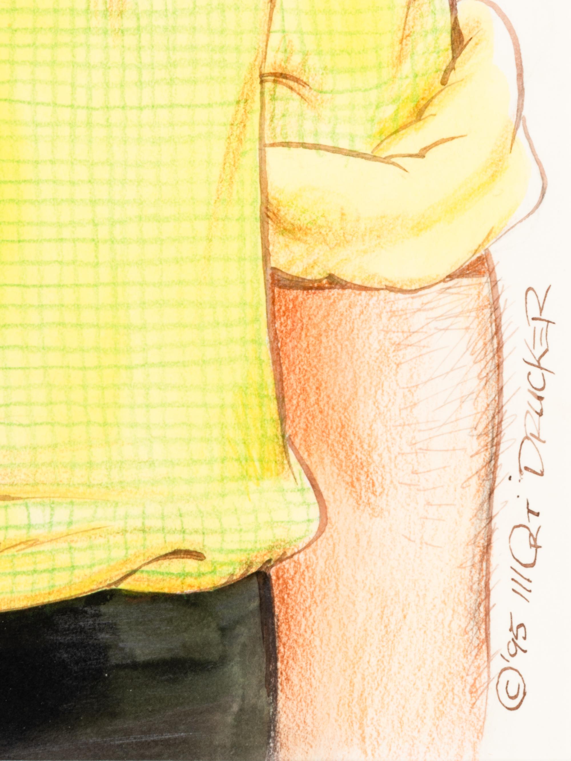 (Cartoon Art) DRUCKER, Mort (1929-2020). Original caricature painting of BILL ZWECKER.