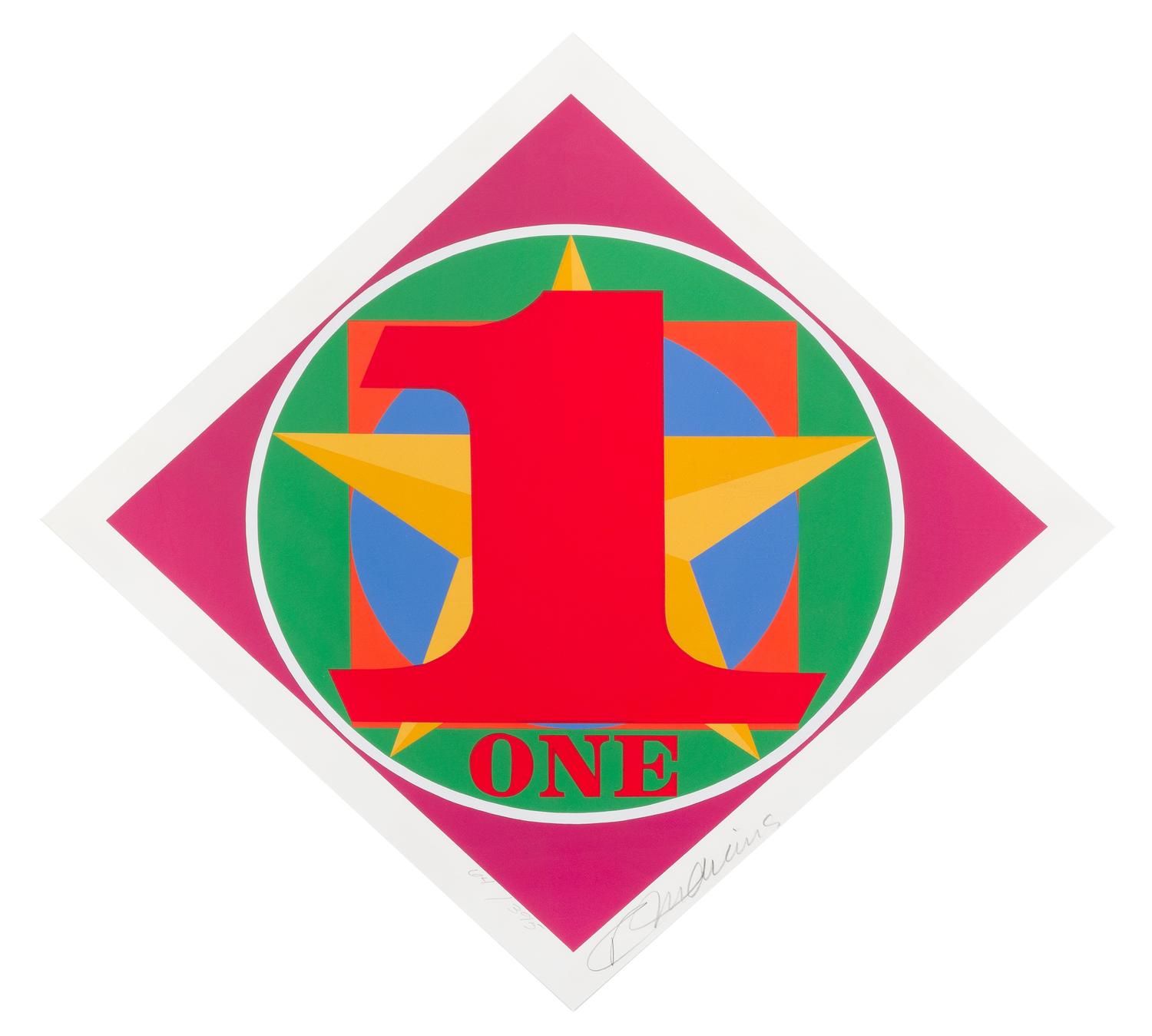 Robert Indiana, (American, b. 1928), One, (from The American Dream portfolio), 1997