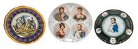 Three Napoleonic Porcelain Plates Diameter of first 11 inches.
