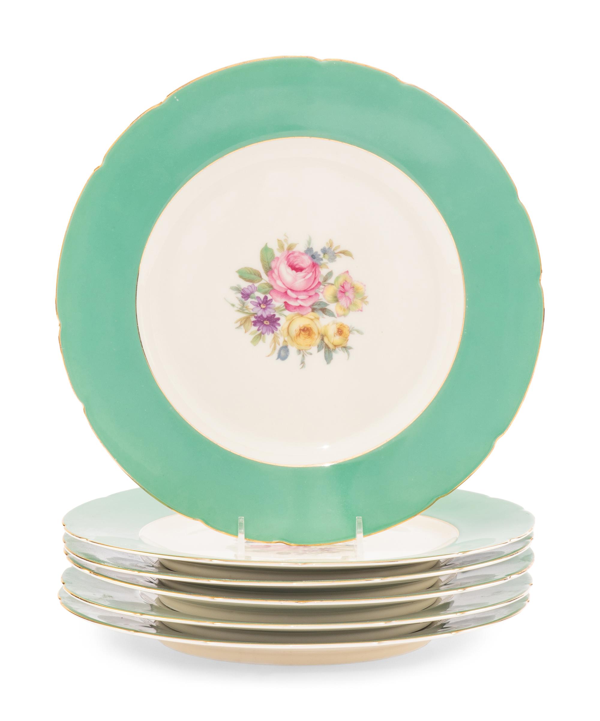 A Set of Six Berlin (K.P.M.) Royal Ivory Dinner Plates