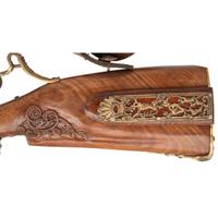 Carved Contemporary Flintlock Jaeger Rifle