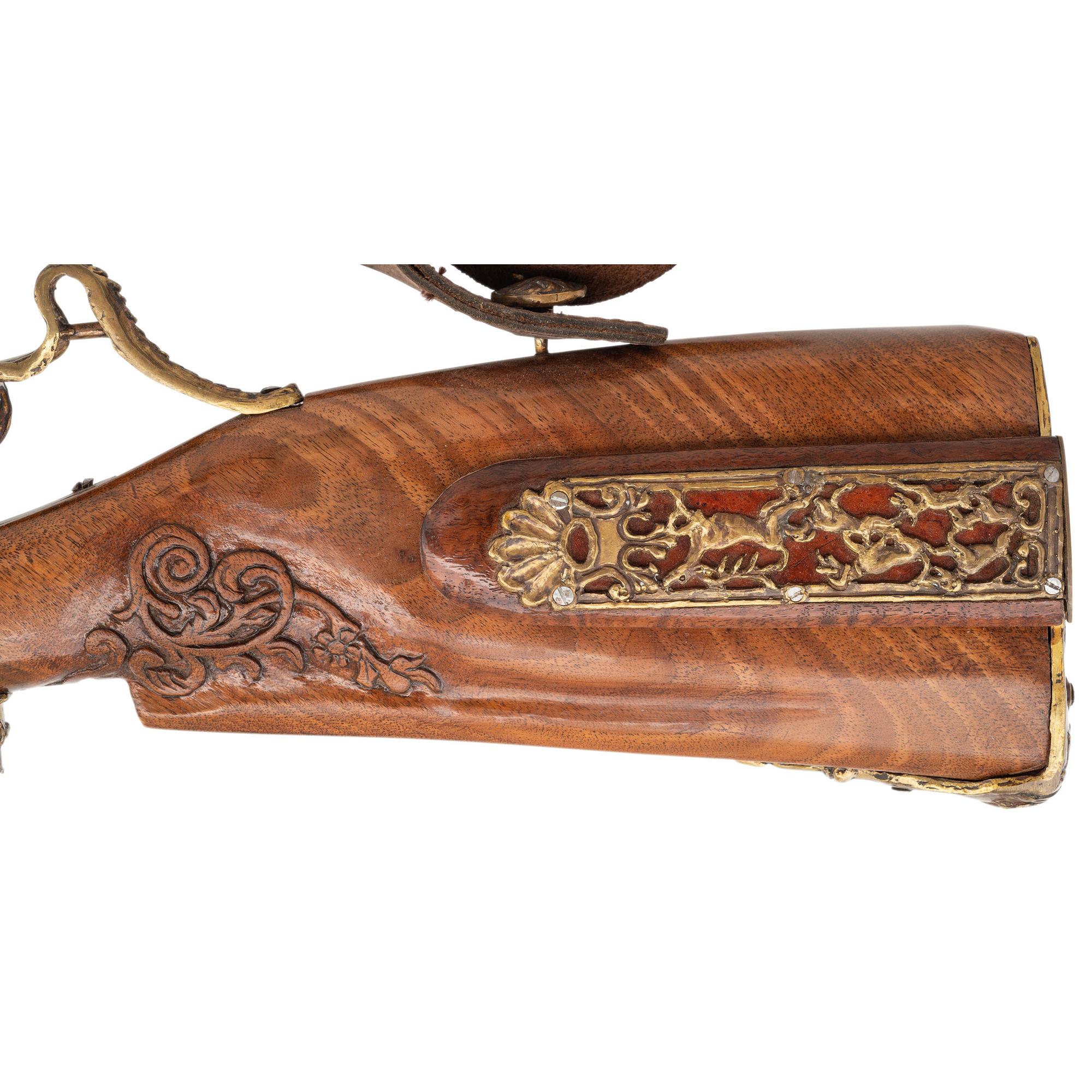 Carved Contemporary Flintlock Jaeger Rifle