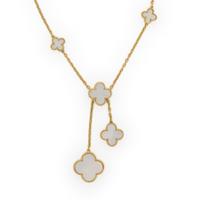 Mother-of-Pearl and Yellow Gold Quatrefoil Necklace