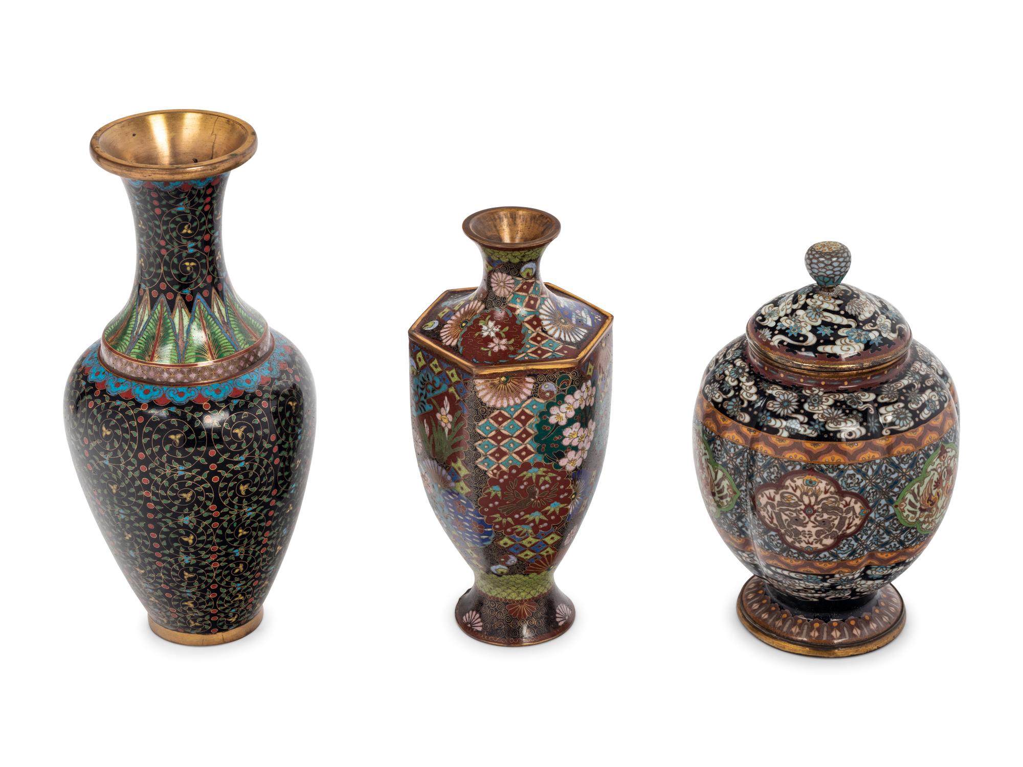 Three Japanese Cloisonné Vases