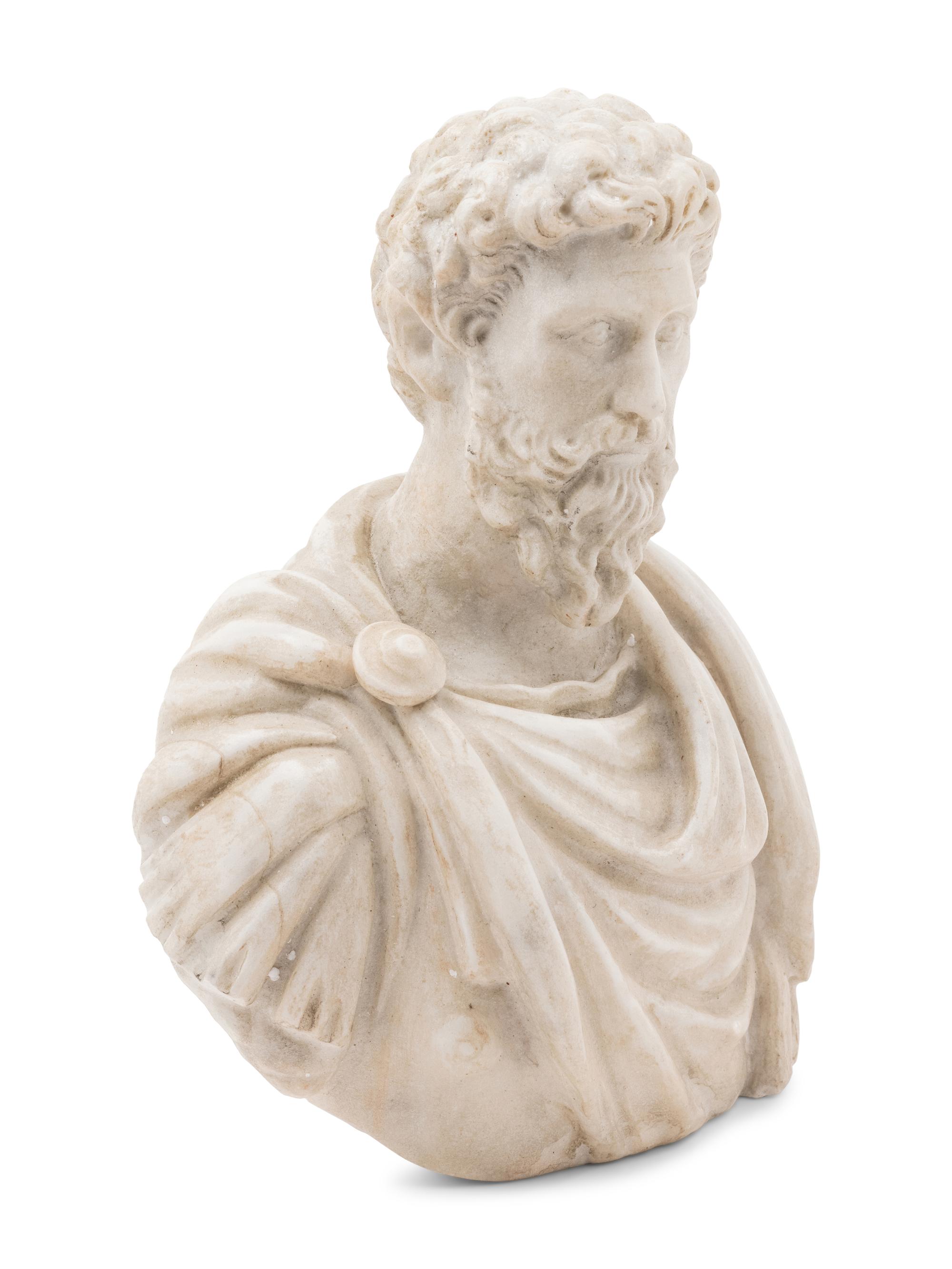 A Carved Marble Bust of Septimius Severus