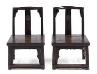 A Pair of Chinese Child's Chairs Height 24 1/8 inches. — 19TH CENTURY