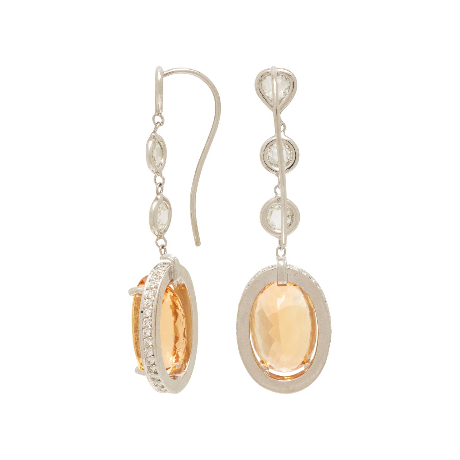 TOPAZ AND DIAMOND EARRINGS