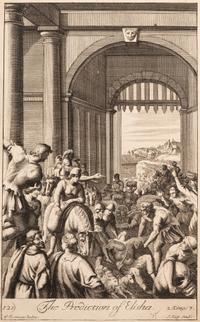 A group of five prints depicting religious scenery