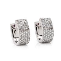 ROBERTO COIN, WHITE GOLD AND DIAMOND 'SAUVAGE PRIVE' HUGGIE EARRINGS