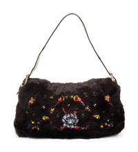 Fendi Medium Baguette in Plucked Mink and Lizard