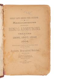 [NATIVE AMERICAN]. ARMSTRONG, Charles D. (1866-1931). Papers of Charles D. Armstrong of the Bad River Band of the Lake Superior Tribe of Chippewa Indians, including letters, documents, maps, and photographs.
