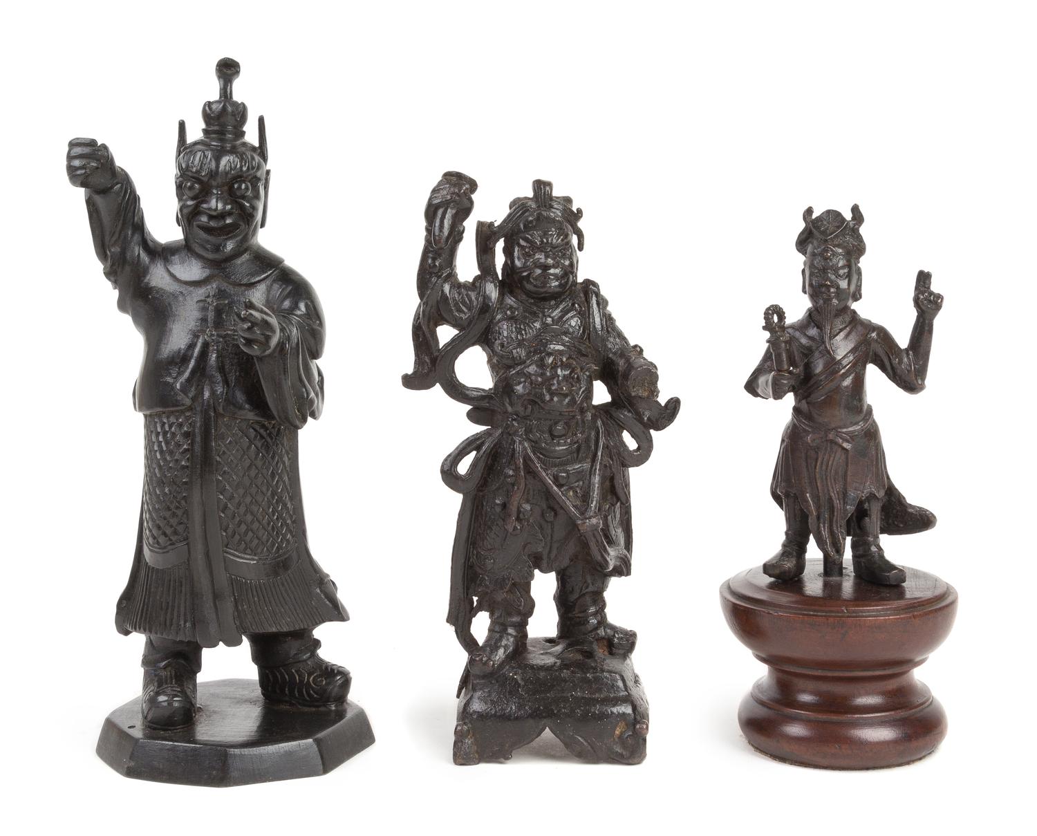 Three Bronze Figures of Guardians