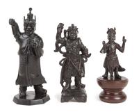 Three Bronze Figures of Guardians