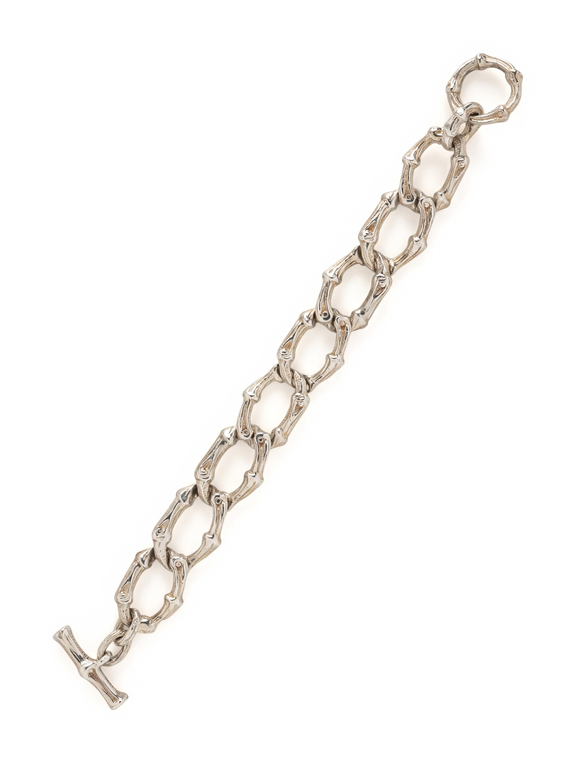 TIFFANY & CO., STERLING SILVER BAMBOO LINK BRACELET